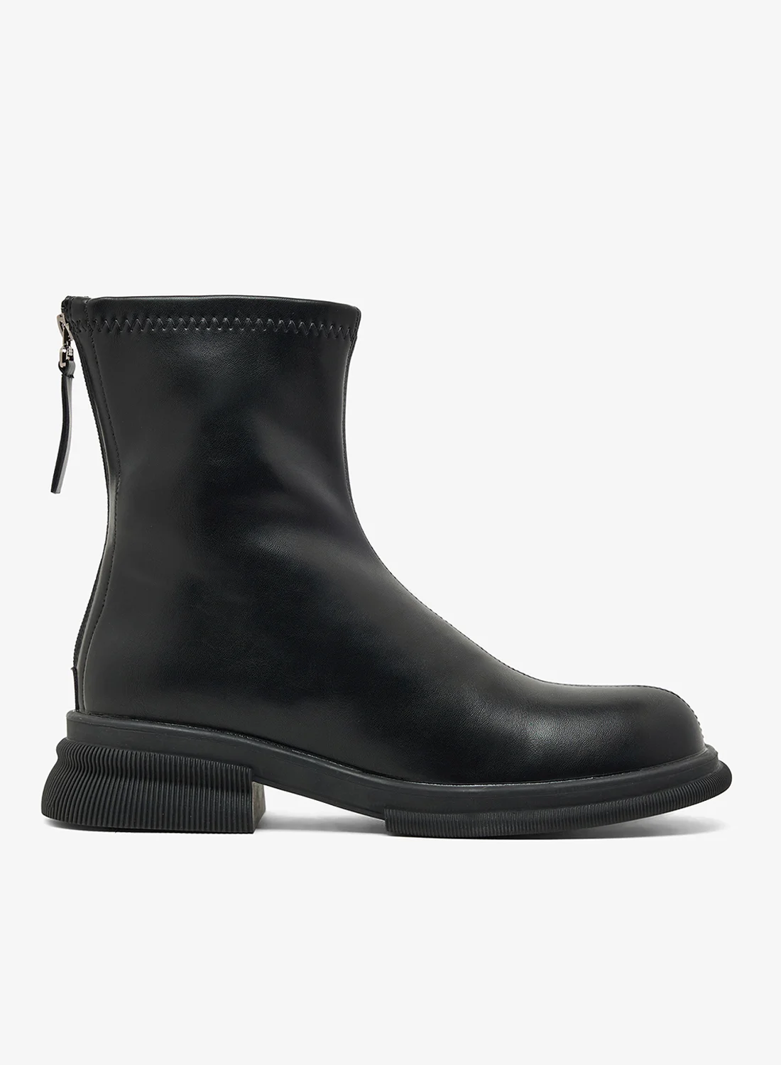 ELLA Stitch Trim Platform Chelsea Ankle Boots Premium Synthetic Leather Slip-On Footwear for Women x6znp