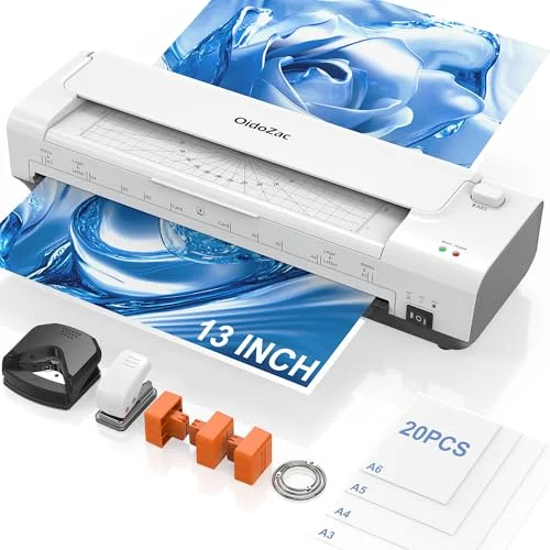 OidoZac 13 Inch Thermal Laminator Machine with Paper Trimmer and Corner Rounder (A3, 33 cm) 973i3