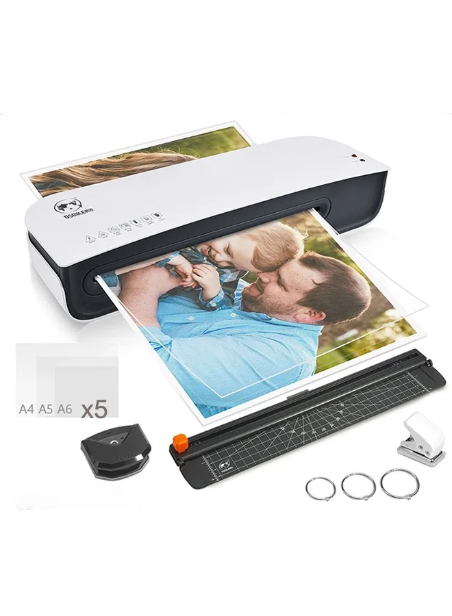 OSMILE Thermal Laminator Machine 9 Inch Hot and Cold Laminating System for Home Office and School Use (Includes 15 Sheets, Paper Cutter, and Corner Rounder) z3ks1