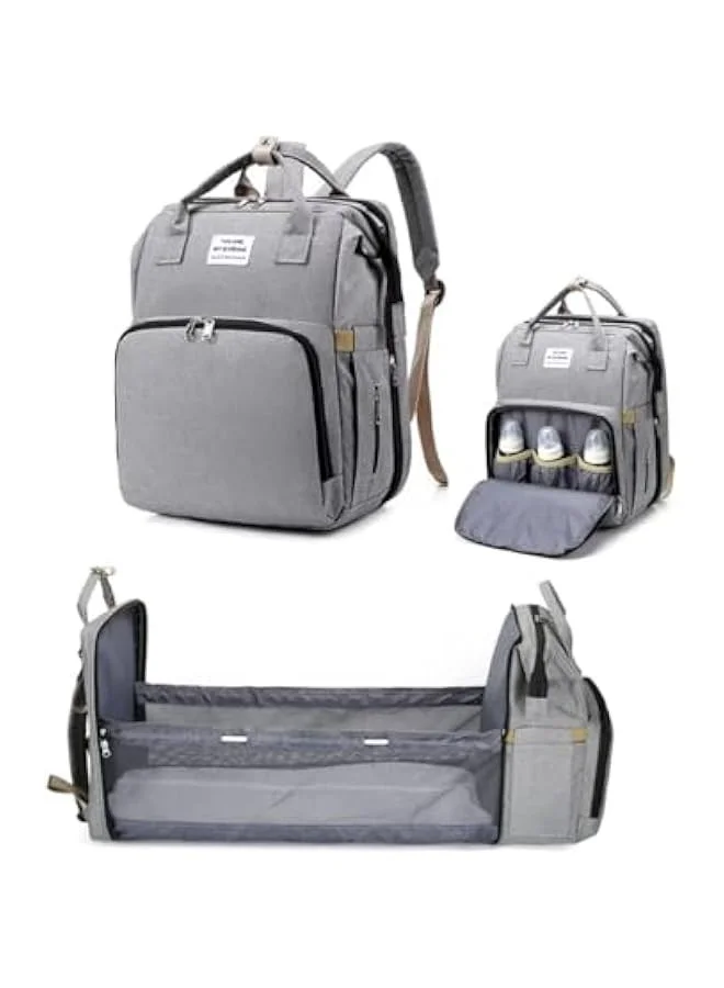 TRASSLE Diaper Bag Backpack with Portable Changing Station and Pad (Waterproof, Large Capacity, Grey) z2or5