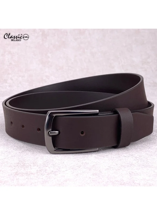 Classic Milano Genuine Leather Belt for Men Formal Business Office Accessory (Black, 120 cm) vds4m