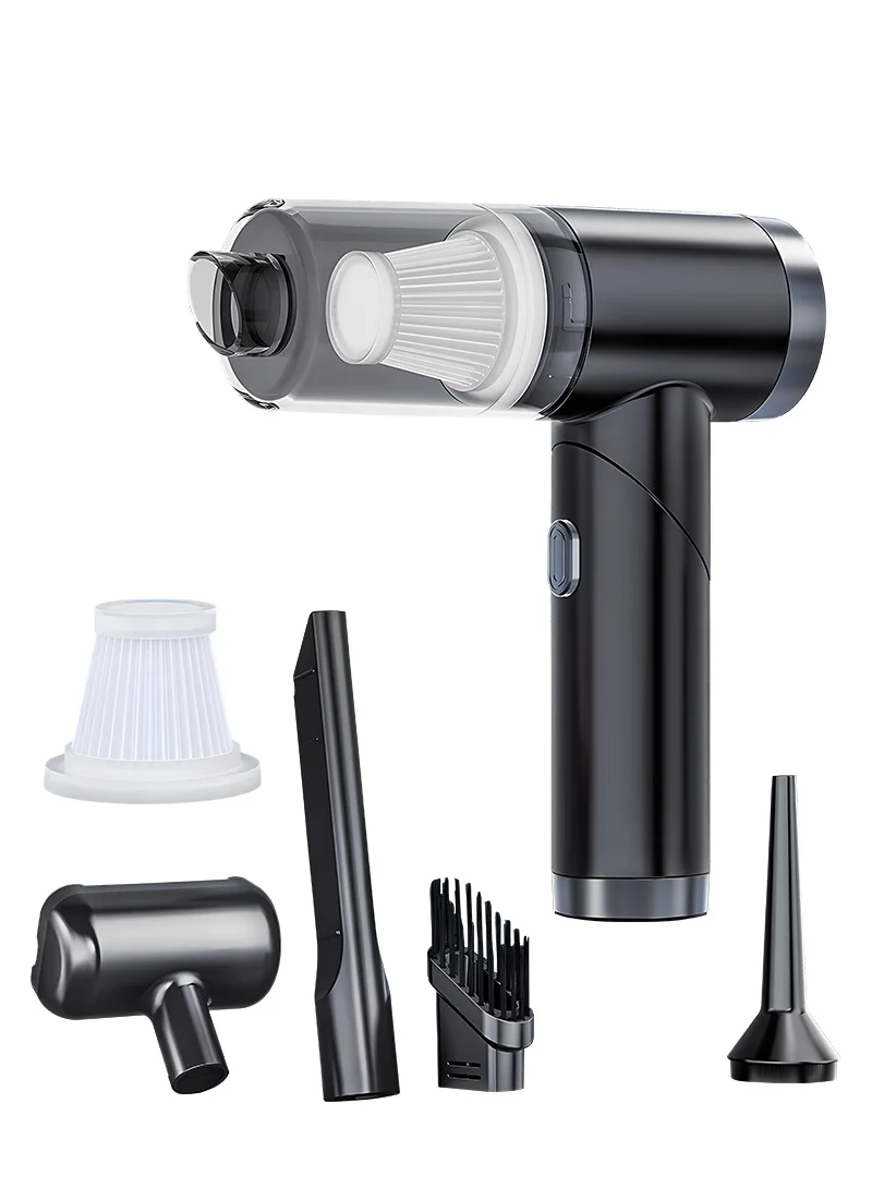 HouDeOS Handheld Car Vacuum Cleaner and Blower Dual-Purpose Portable Auto Cleaning Tool (Black, 1 Unit) f79bw