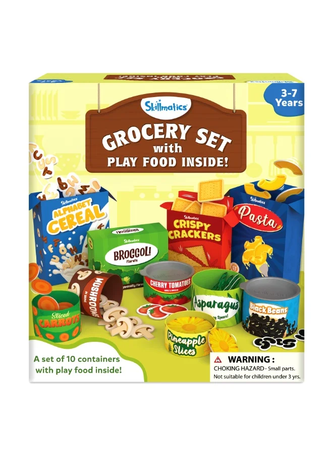 Skillmatics Grocery Play Food Set Realistic Kitchen Toy Collection (100 Pieces) 54mg2
