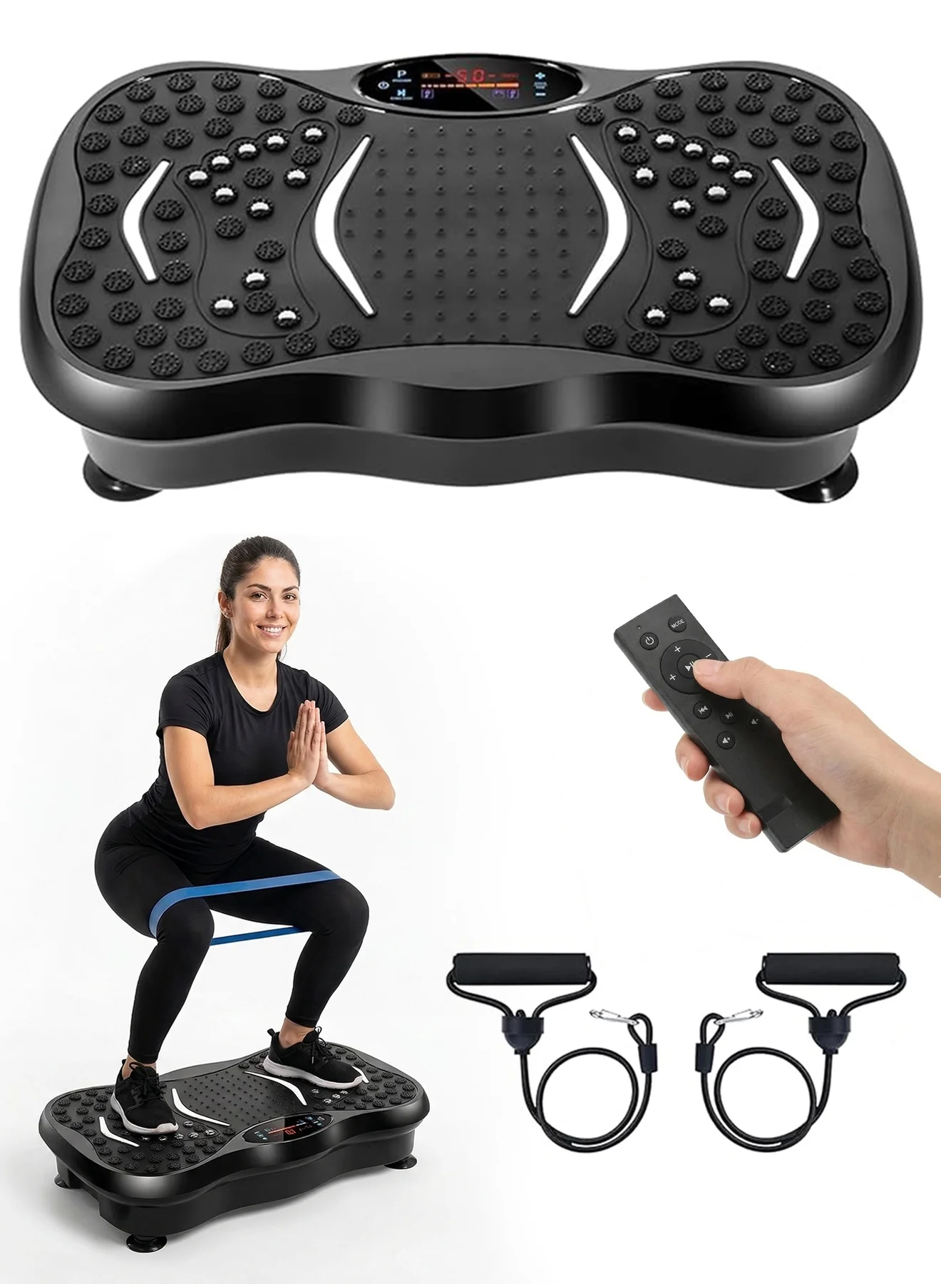 FIT TRIBE Vibration Plate Exercise Machine Whole Body Fitness Platform with Bluetooth and Remote Control (99 Levels, 150 kg Capacity) 4egqf
