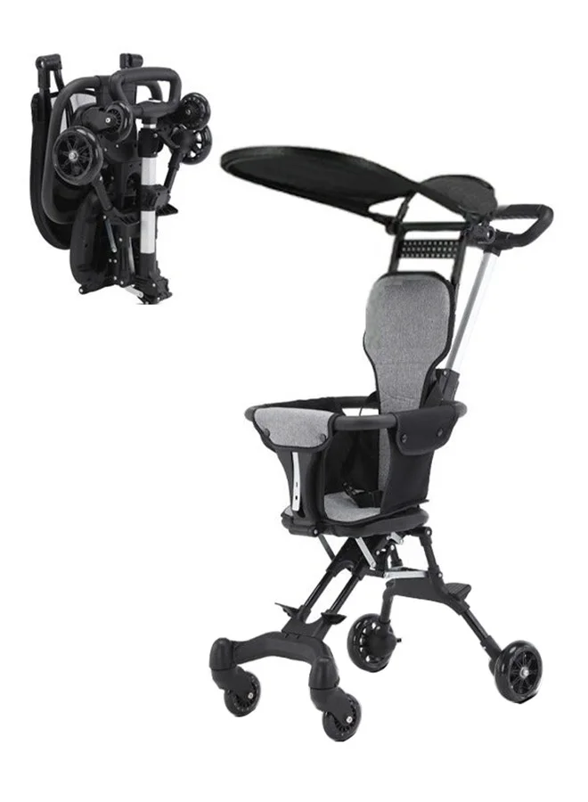 MIXDE Travel Stroller With Reversible Seat Lightweight Foldable Design For Toddlers (Grey, 1 Unit) 30ltg