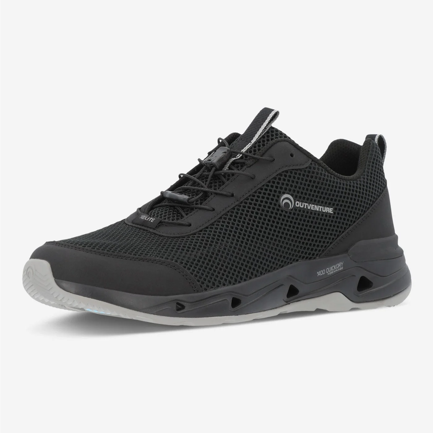 Outventure Watercross Men's Hybrid Outdoor Sneakers (Black, 42 EU) Lightweight Quick-Dry Mesh Athletic Shoes with High-Traction Sole jj5nh