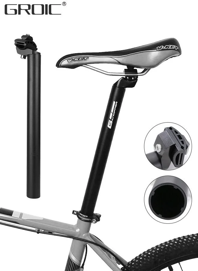 GROIC Adjustable Bike Seat Post (Aluminum Alloy, 27.2mm x 350mm) Lightweight Seatpost for MTB Road Bicycle and BMX ihyfa