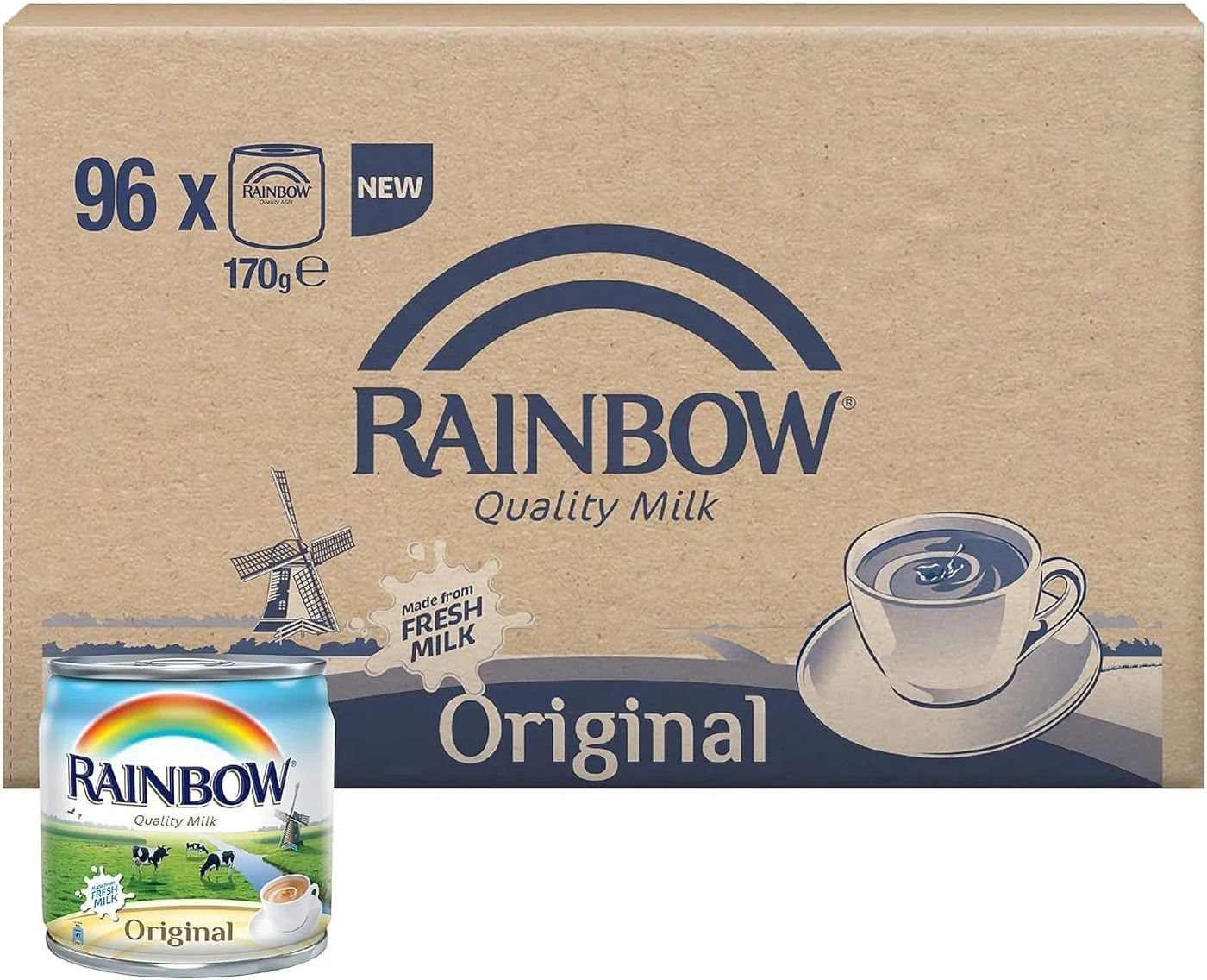 Rainbow Original Vitamin D Evaporated Milk (Premium Dairy, 96 x 170g) edu1h