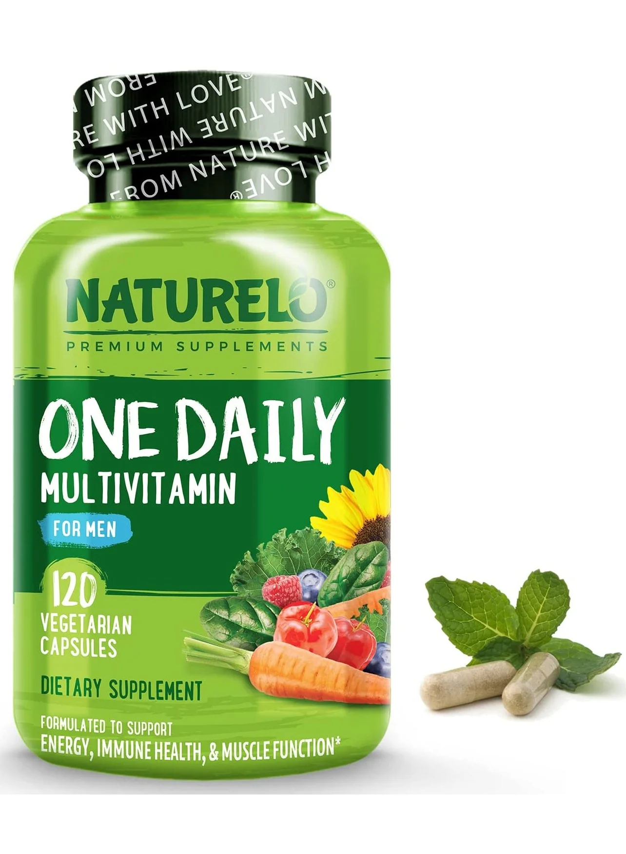 NATURELO Daily Multivitamin For Men Premium Nutrient Blend for Energy and Immune Support (120 Vegetarian Capsules) 6jru7