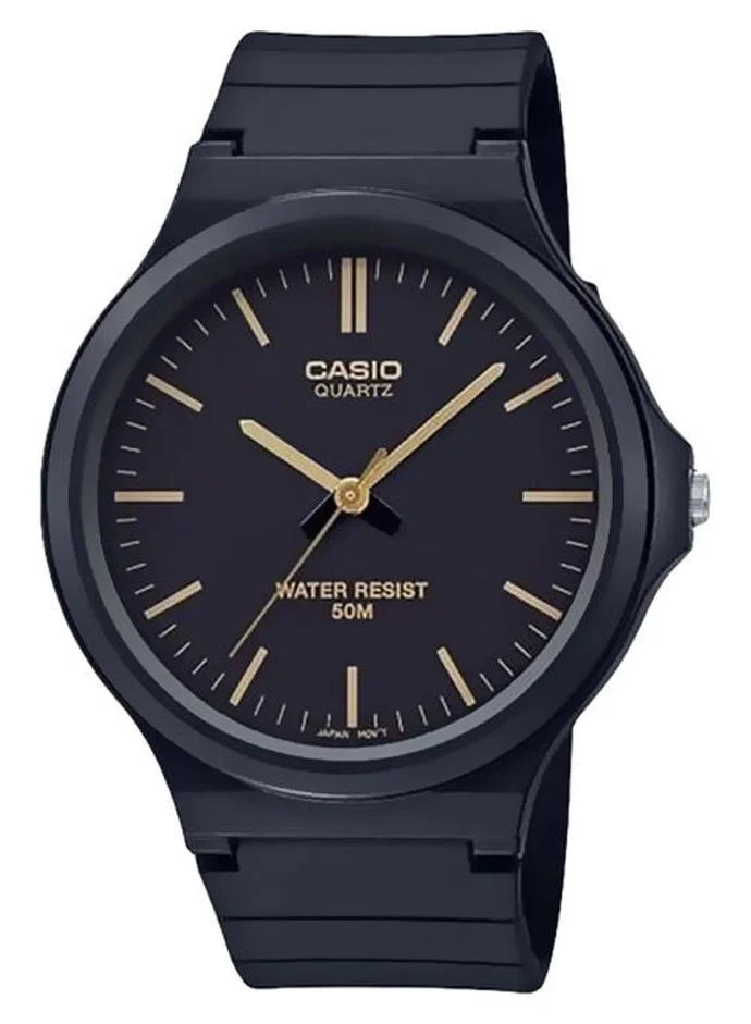 Premium Analog Quartz Wristwatch Water Resistant Resin Band (Black, 44 mm) For Men 95pqx