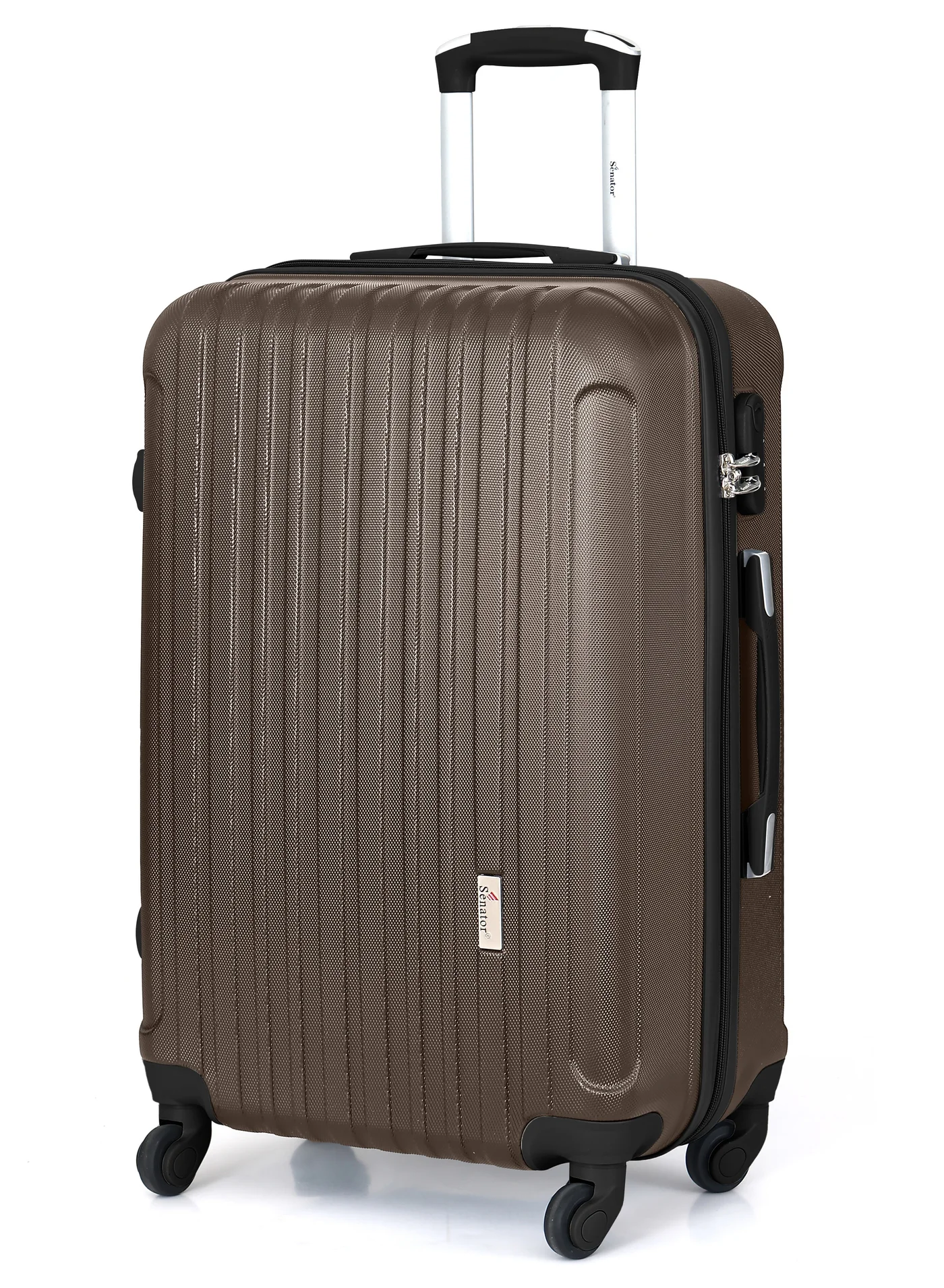 SENATOR Hard Case Travel Trolley Luggage Lightweight ABS Spinner Suitcase (Coffee, 75 cm) ptuxz