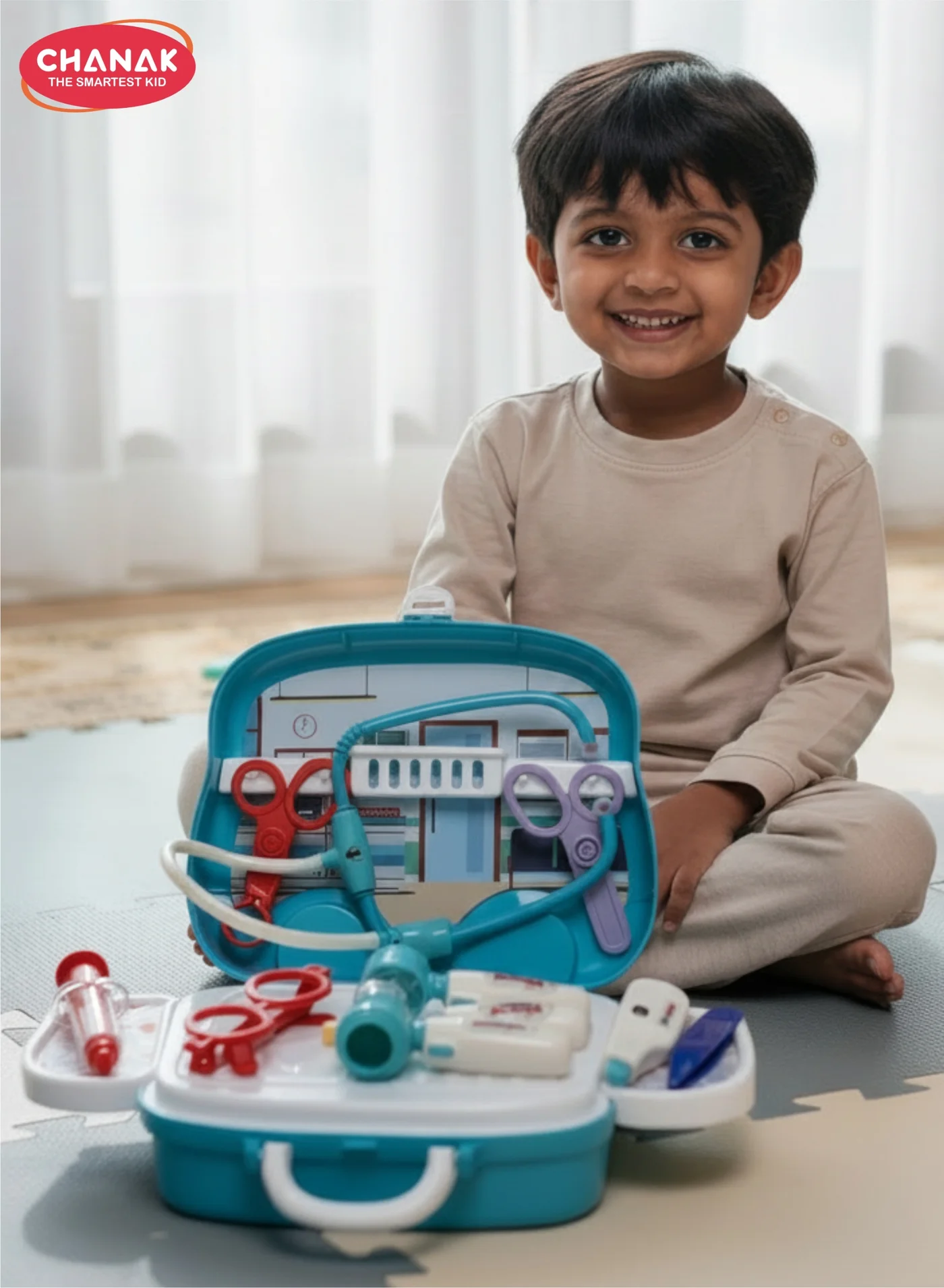 Chanak Premium Doctor Play Set with LED Light Instruments (10 Piece Set, Kids) s4iqo