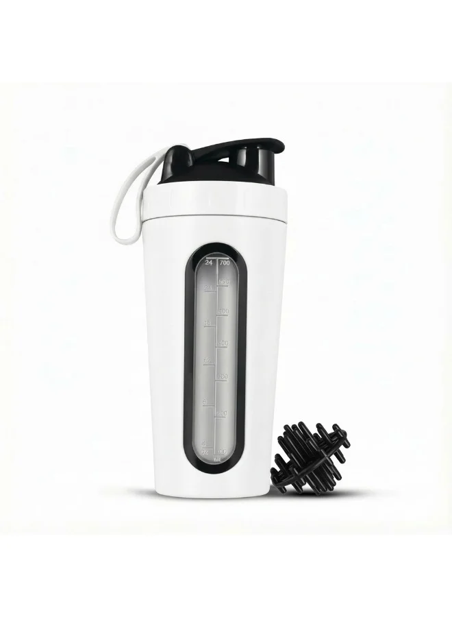 Circuit Green Stainless Steel Protein Shaker (White, 700 mL) Leak-Proof Gym Mixer with Mixing Ball 2xeop
