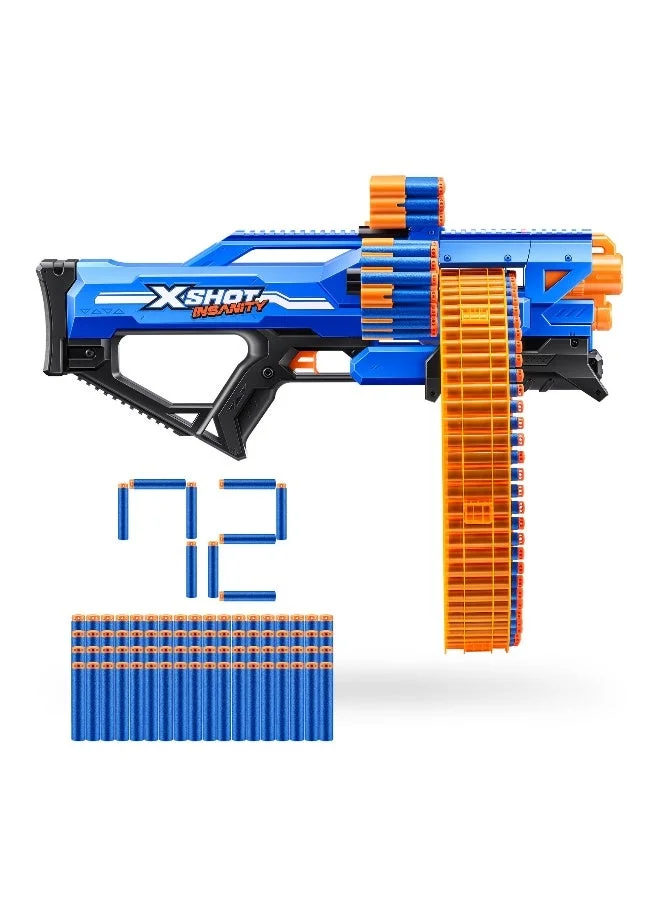 X-Shot Insanity Mad Mega Barrel Blaster High-Capacity Foam Dart Toy (72-Dart Capacity) j6tgd
