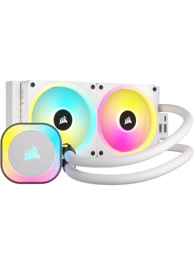 Premium RGB AIO Liquid CPU Cooler High-Performance Thermal Management System (White, 240mm) k7c2r