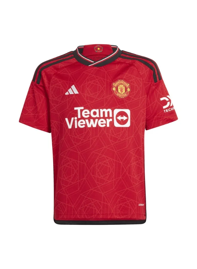Sport Manchester United Home Jersey Premium Polyester Short Sleeve Shirt (Red, Kids) gkkln
