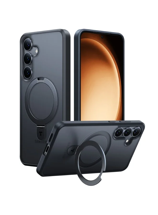Premium Magnetic Protective Case with Integrated Kickstand for 6.7-inch Smartphone (Translucent Black, 17 cm) 0ezg8