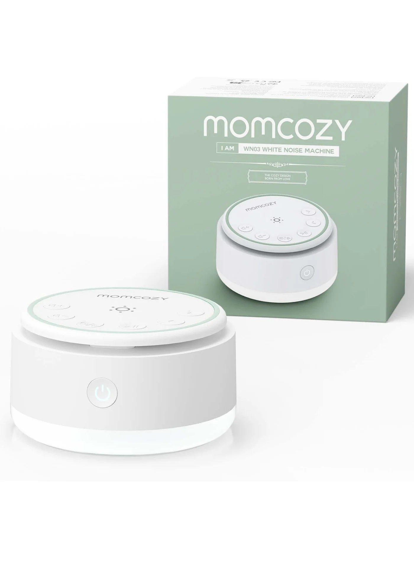 Premium Portable White Noise Sound Machine with 20 Soothing Sounds and Touch Light for Sleeping (White) uk52p