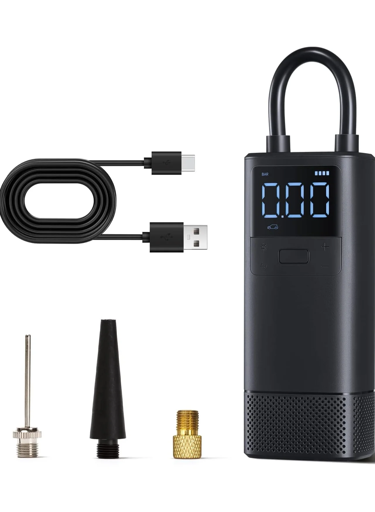 Portable Wireless Air Compressor Lite Premium Metal Tire Inflator for Car and Bike (Compact) 2155y