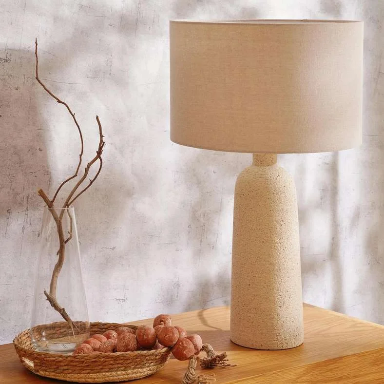 Pan Home Rowdy Ceramic Table Lamp (Natural, 40x40x69cm) Premium Decorative Lighting for Living Room cwqoo