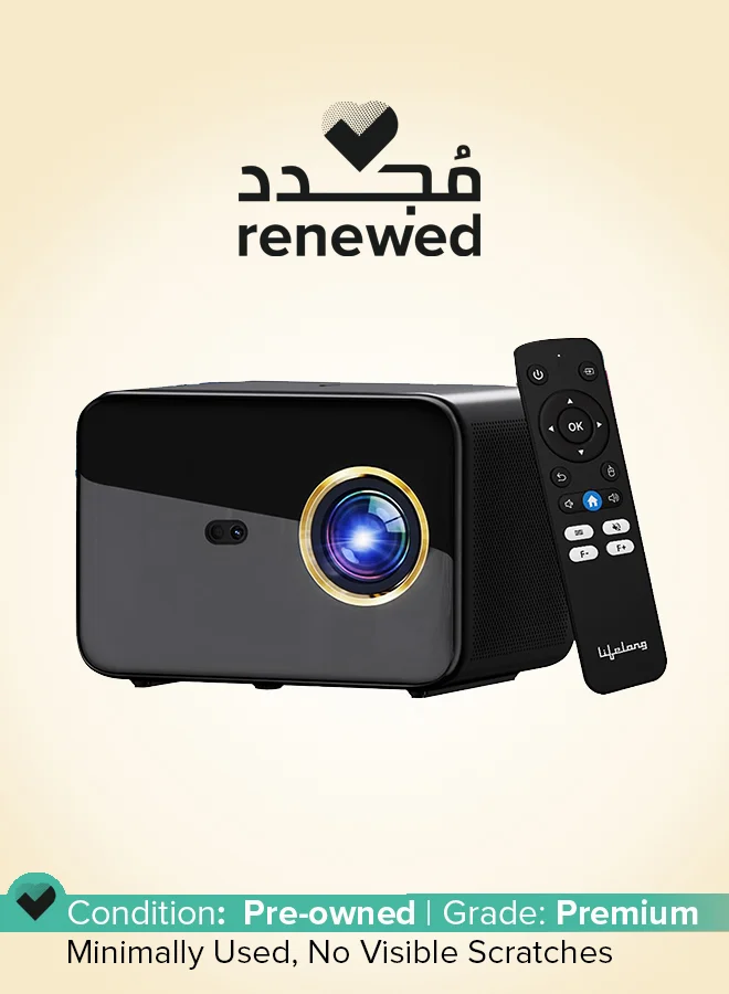 SmartStream Native 1080P Full HD Projector with 4K Support, 7000 Lumens, WiFi, Bluetooth, and Built-in 10W Speakers for Home Cinema and Outdoor Entertainment kseda