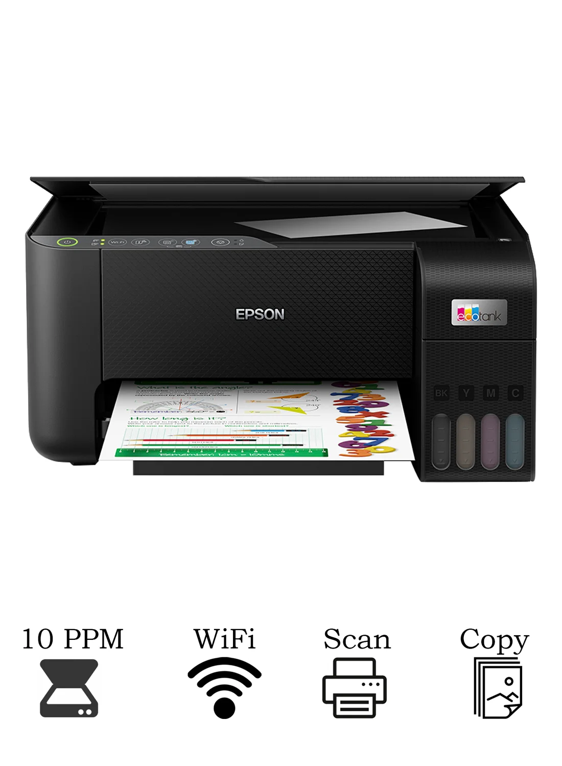 Premium All-in-One Ink Tank Colour Printer with Wireless Connectivity and Smart App Control (Black) eqfcr
