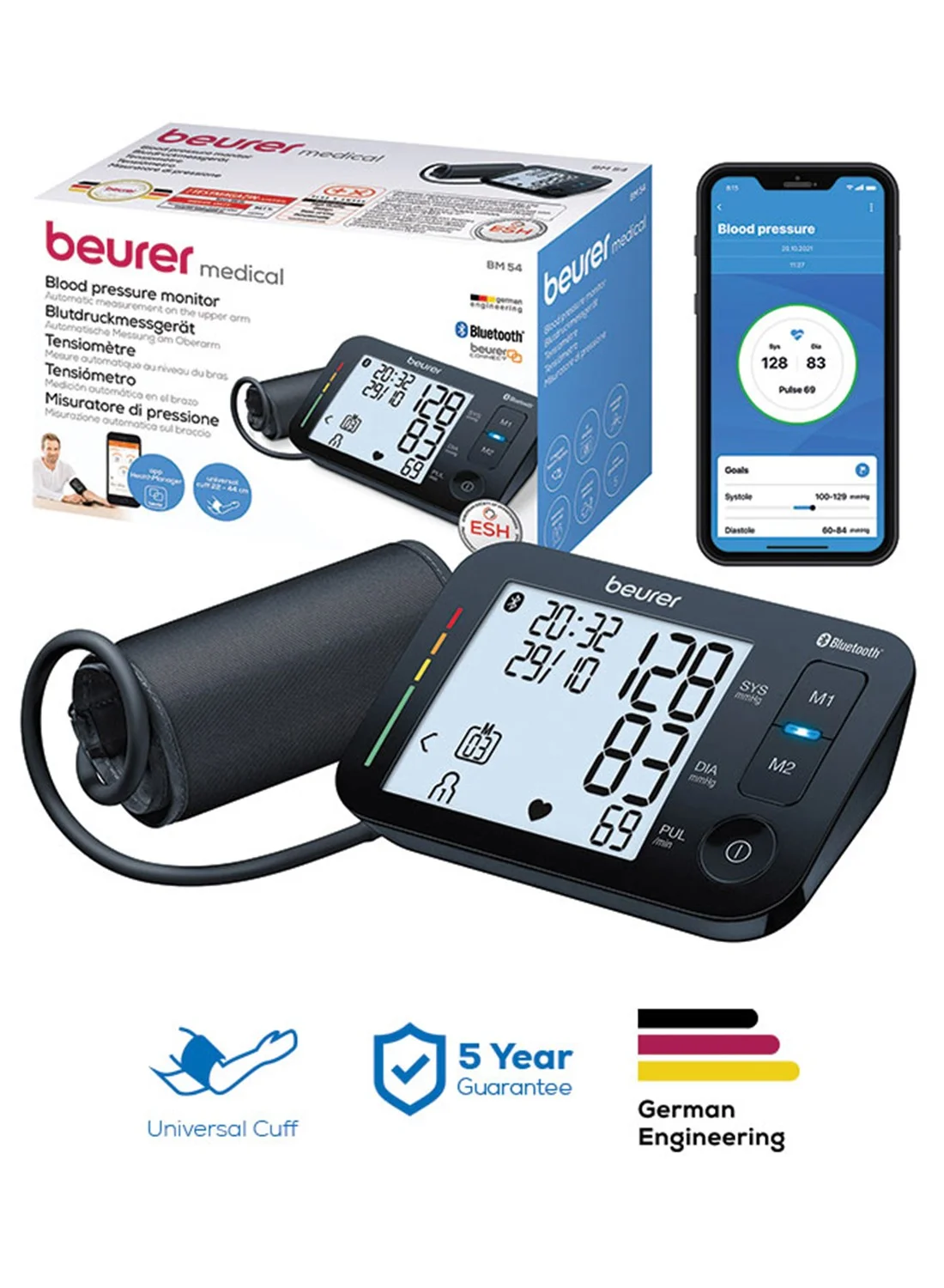 Premium Automatic Upper-Arm Blood Pressure Monitor with Arrhythmia Detection and XL Cuff (For Home Use) x0zxn