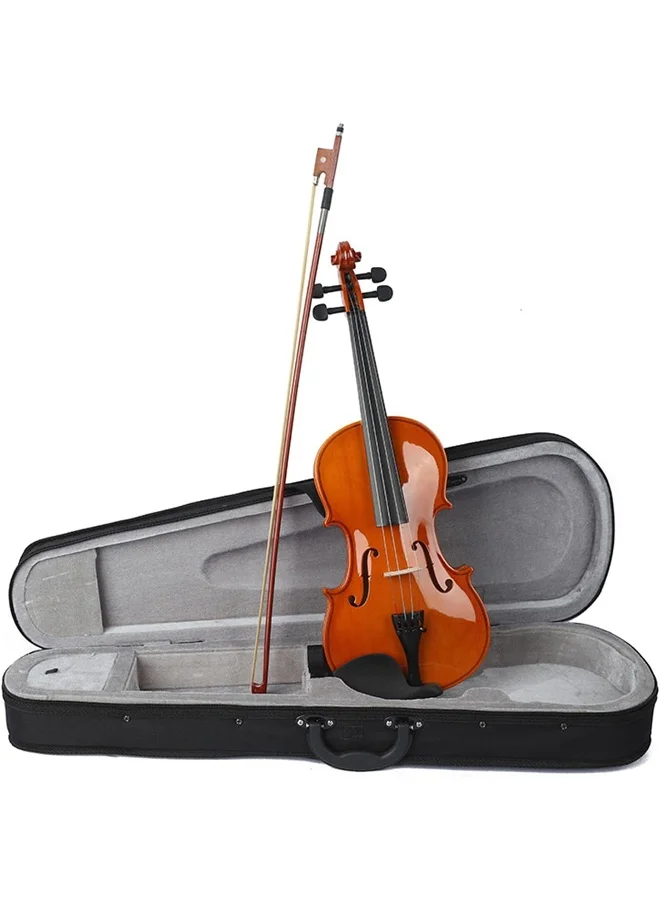 Megarya 4/4 Full Size Acoustic Violin Kit with Hard Case and Bow for Beginner Students (Natural Wood, 4/4) twz9k