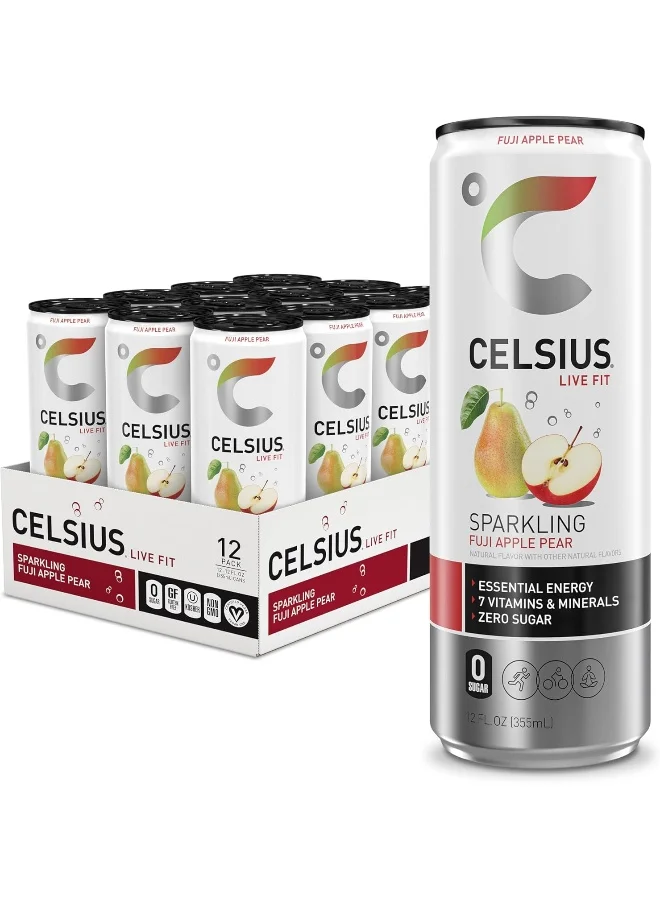 Premium Sparkling Fuji Pear Fitness Energy Drink (12 Pack x 355 mL) 063pp