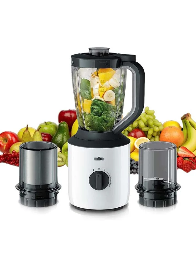 Premium Power Blender with Chopper and Grinder Attachments (White, 2 L, 800 W) ltzcb