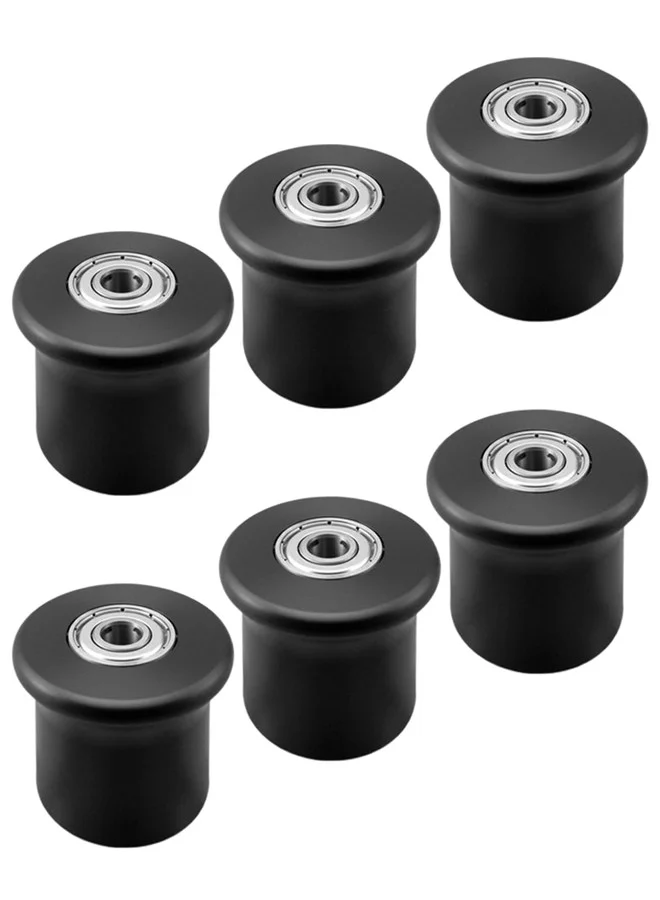 WUMZIJ Rolling Seat Trolley Wheels for Home Gym Equipment (6-Piece Set, Black) j0dg7