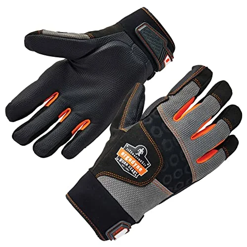 Premium Anti-Vibration Work Gloves Full Fingered Protective Gear for Industrial Use (Black, XLarge) 6jkax