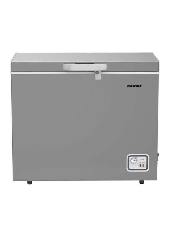 Nikai Single Door Chest Freezer, 198L Net Capacity, Adjustable Temperature Control, Silent Operation, Energy Efficient (Silver, 198L) k92rb