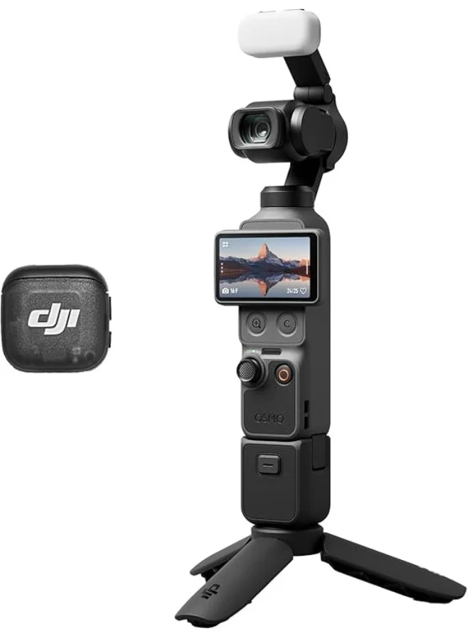 Premium Pocket Gimbal Vlog Camera 4K 240fps with 3-Axis Stabilization and 107GB Built-in Storage Creator Combo (Black) bvwh1