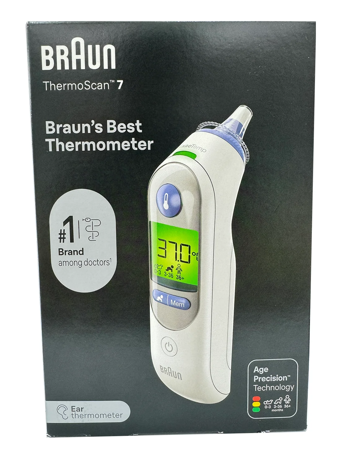 Premium Digital Ear Thermometer with Age Precision Technology for Infants and Adults (1 Piece) 32bi9