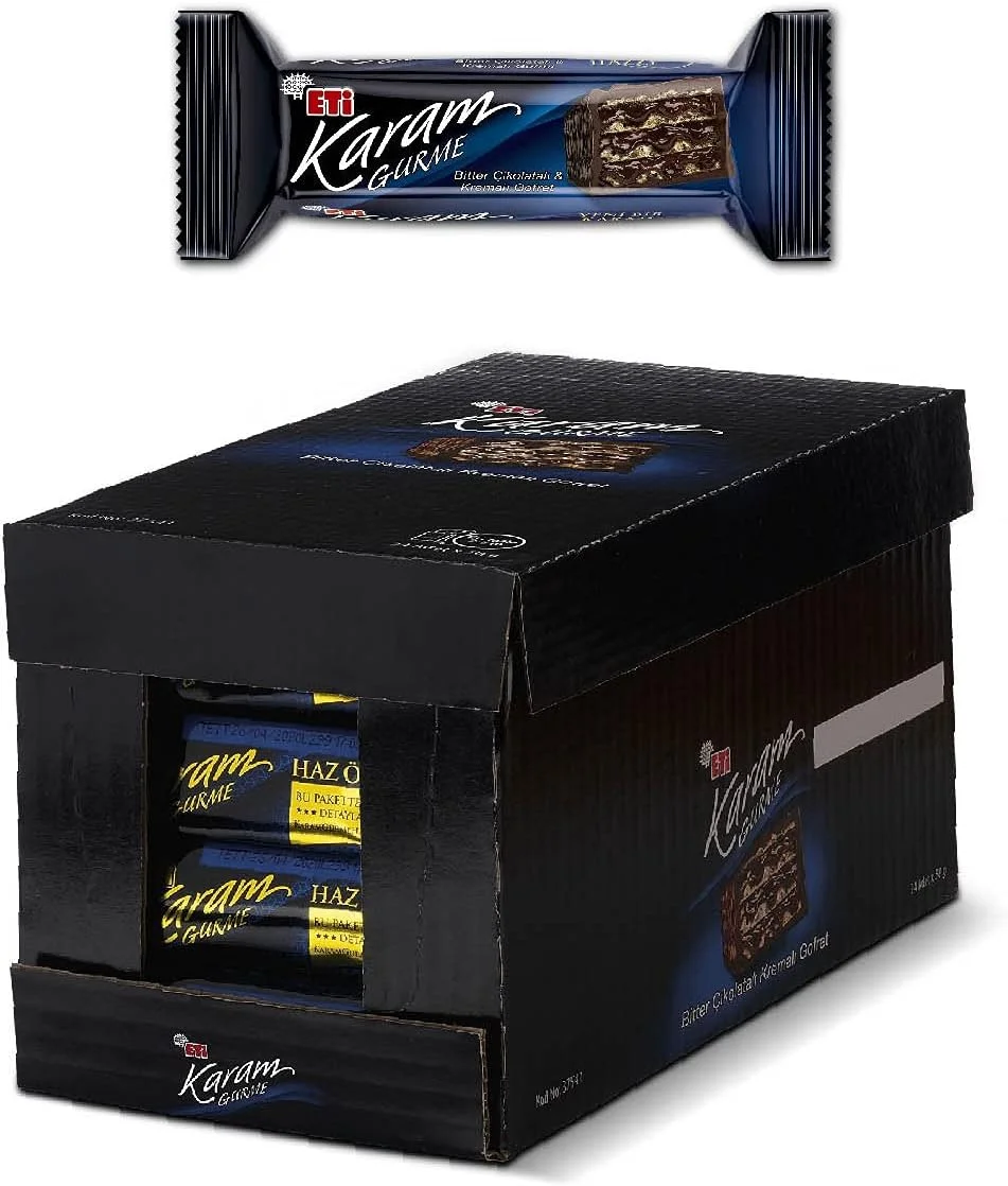 Eti Karam Gurme Dark Chocolate Wafer Premium Cocoa Snack (50g, Pack of 24) hyooe
