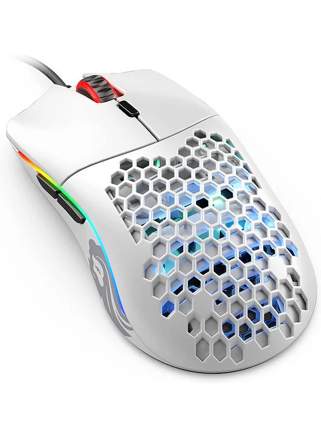 Premium Wired Gaming Mouse Ultra-Lightweight Honeycomb Shell Ergonomic Design RGB Backlit (Matte White, 58g) d0z4j
