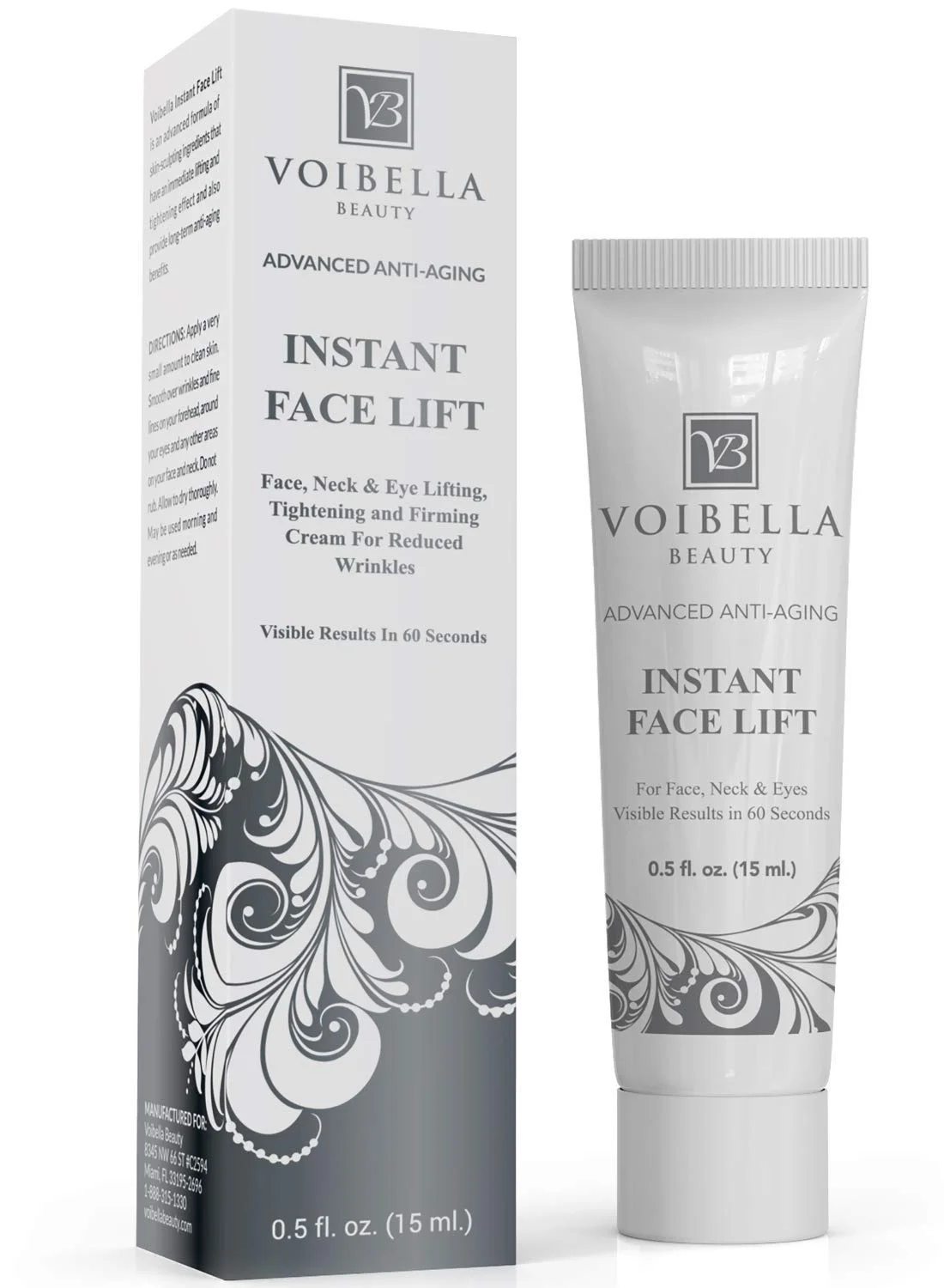 Voibella Beauty Instant Face Lift Serum for Eye Neck and Face Firming (15 mL) sh0eb