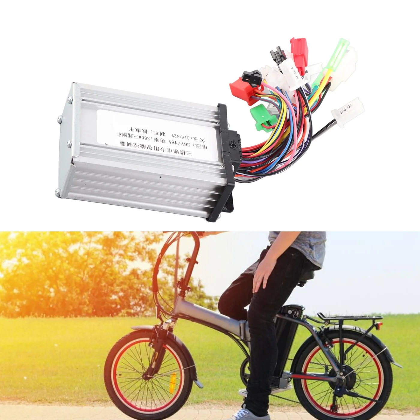 Universal Electric Bike Brushless Motor Controller 36V 48V 350W with 3-Speed and Reverse Function for E-Bikes and Tricycles 2dkxc