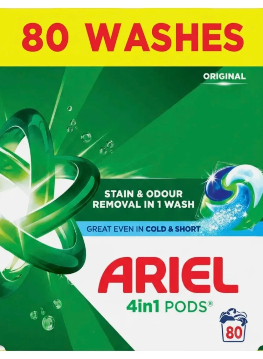 Ariel 4-in-1 Laundry Detergent Pods (80 Count) Premium Cleaning Capsules for All Fabric Types dbvb0