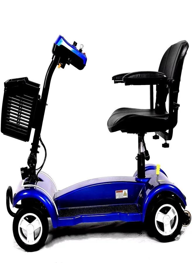 Premium Folding Electric Mobility Scooter with 4 Wheels, LED Lighting, Storage Basket and Adjustable Seat (Blue) txma9