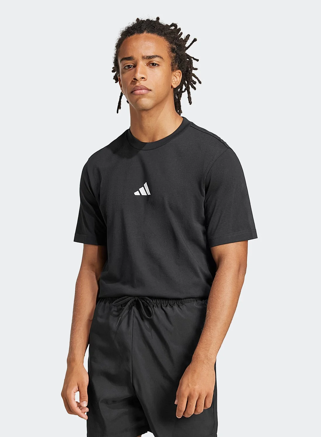 Sport Essential Small Logo T-Shirt Premium Cotton Crew Neck Casual Tee For Men (Solid, Medium) gi9f8