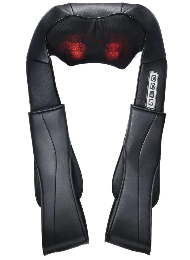 Premium Electric Shiatsu Neck and Shoulder Massager with Heat and 3D Rotation (3 Speed Settings, Portable for Home Office and Car) pgj58
