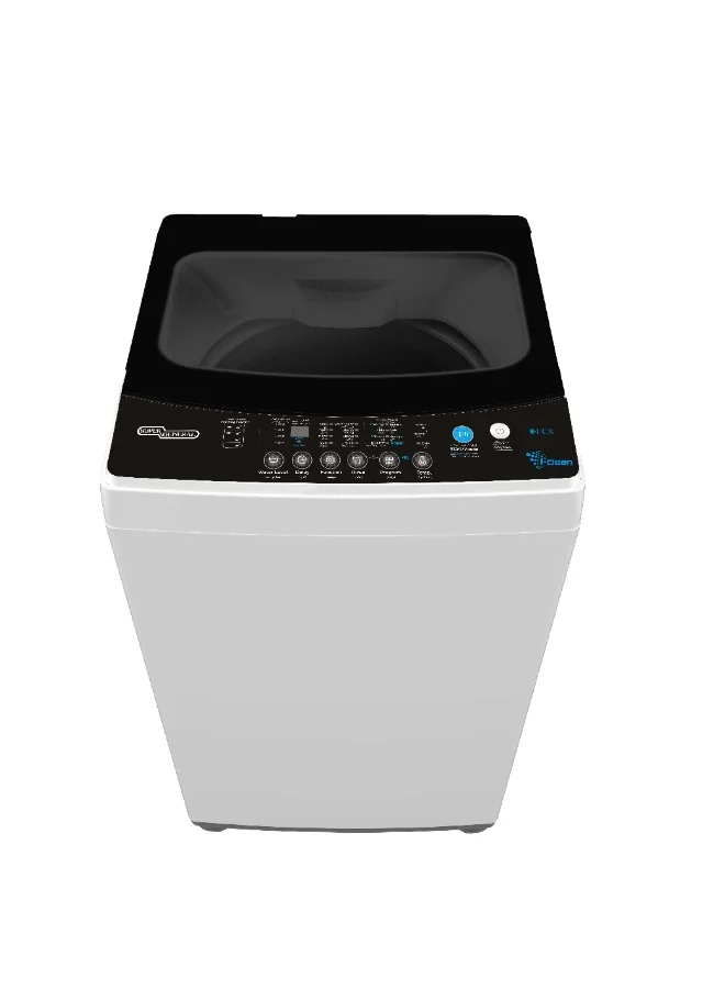 Super General 7.5kg Fully Automatic Top Load Washing Machine with Soft Close Glass Lid and LED Display (White, 55x57x94cm) f1l8r
