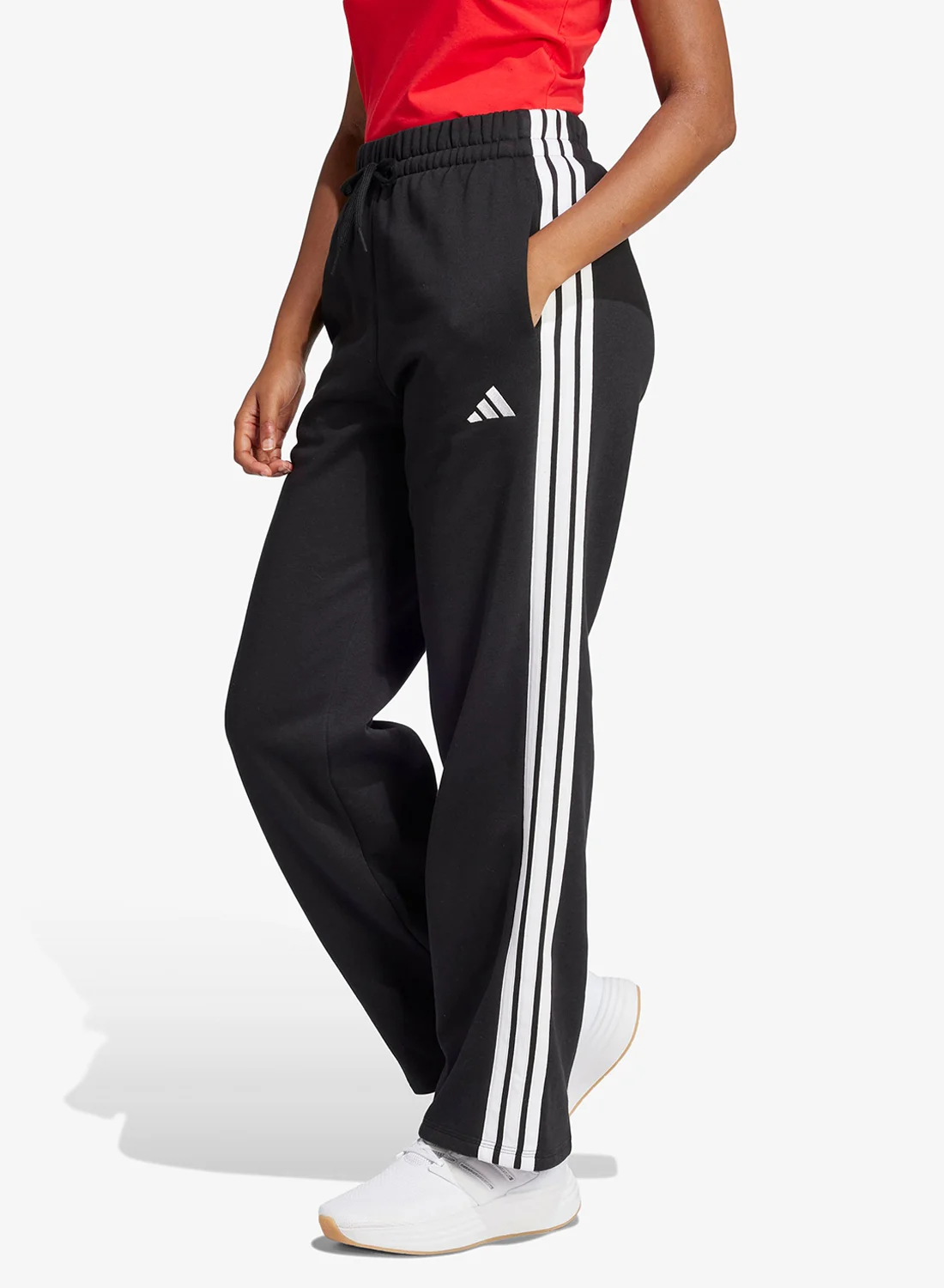 Sport Fleece Joggers Open-Hem Athletic Sweatpants Premium Comfort (Black, Medium) q8mmo