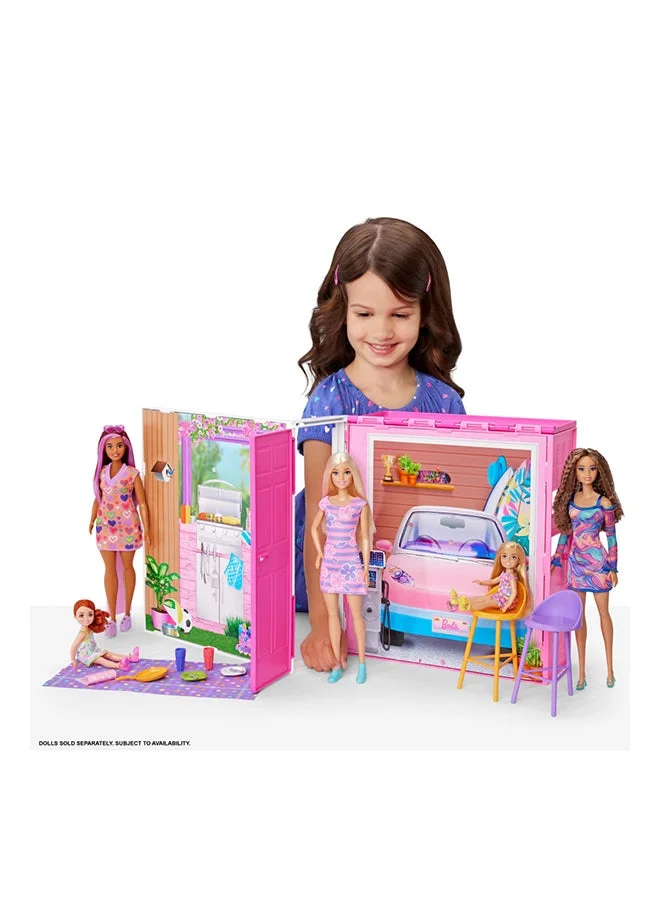 Fashion Doll Getaway House Playset with 4 Play Areas and 11 Decor Accessories (Premium Plastic) ewa9u