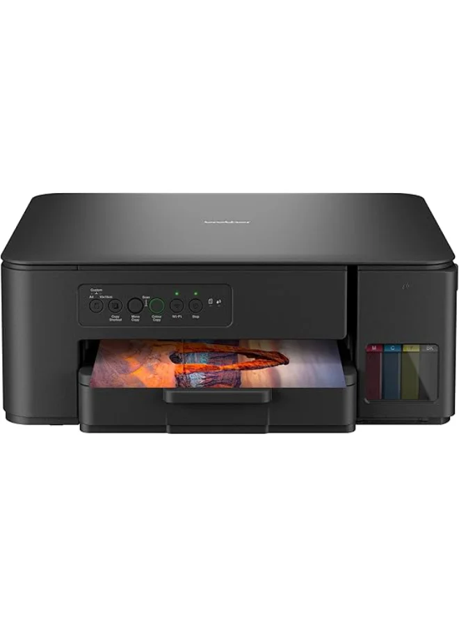 Wireless All-in-One Ink Tank Printer, Compact Home Office Document Printing Solution (Black) syuzk
