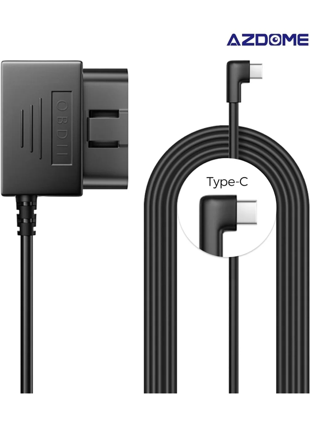 AZDOME OBD Hardwire Kit for Dash Cam Type C Power Cable with Low Voltage Protection (335 cm) s09o8