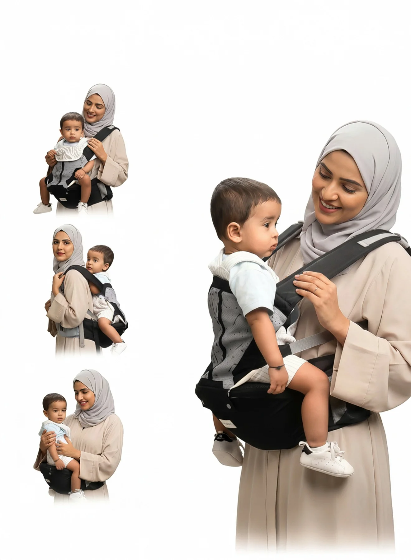 BAYBEE Hip Seat Baby Carrier with Lumbar Support and Breathable Mesh (Black, 0-3 Years) cl0ea