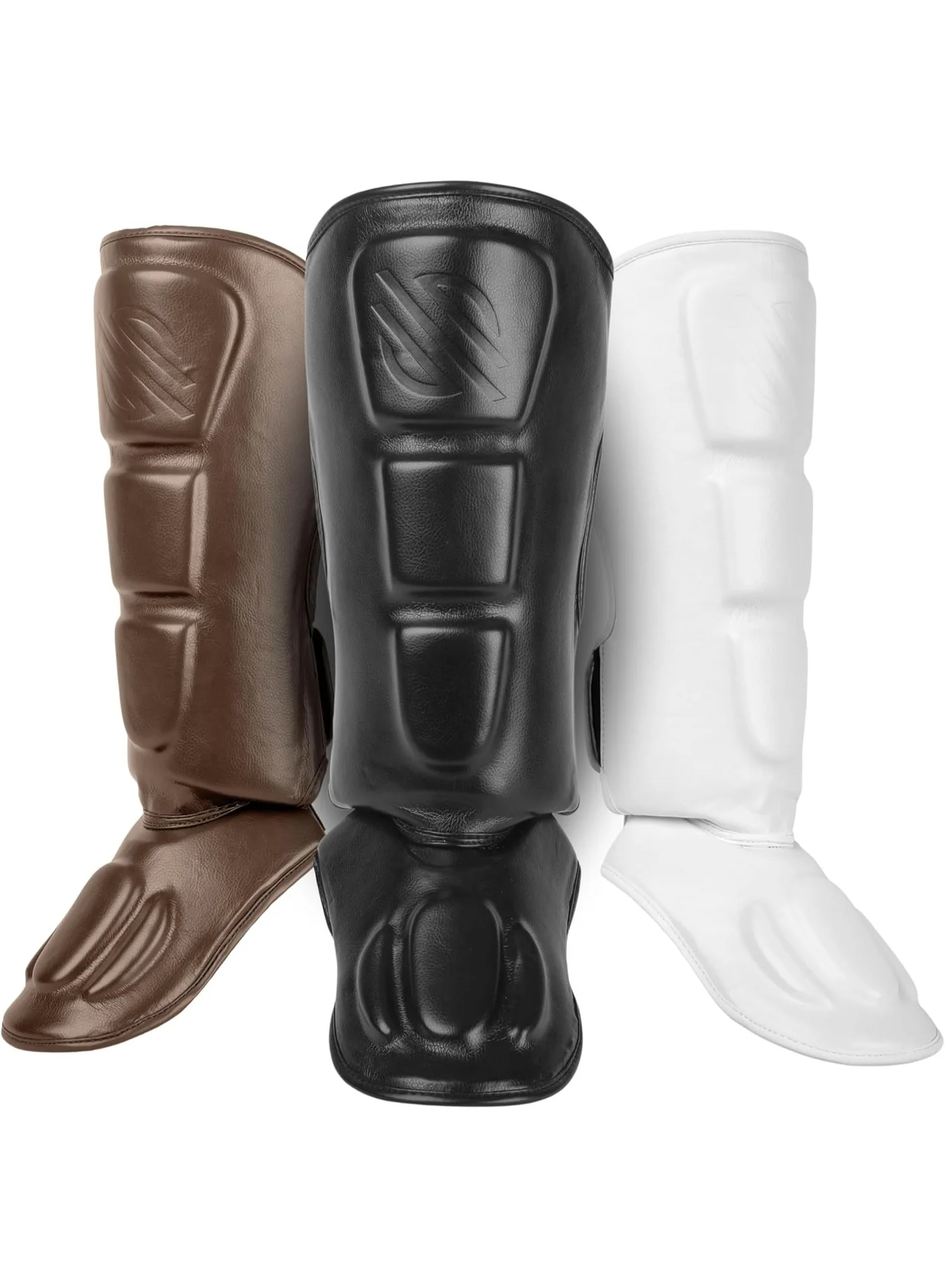 Professional Muay Thai Shin Guards for MMA Kickboxing Training (Black, Adult) cpqff